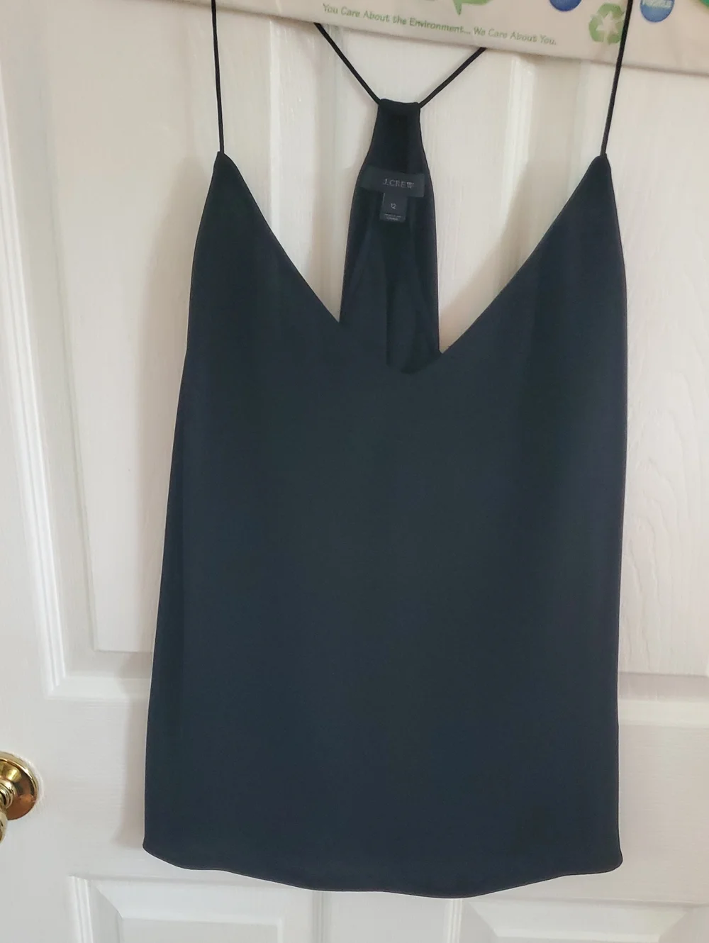 J. Crew Black Strapless Silk Raceback Halter